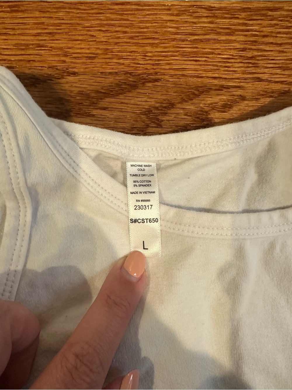 White Cropped Tank with Blue Script - Picture 2 of 3